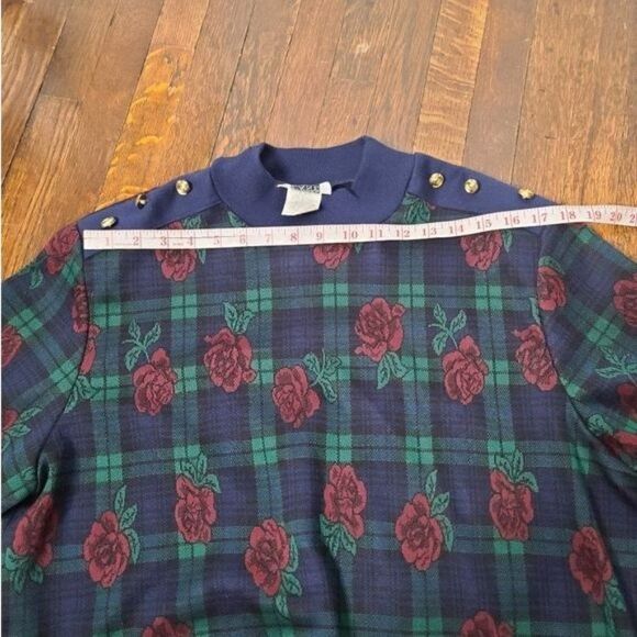 Vintage 80's Dark Cottagecore Rose Top Large / Dark Bohemian - Picture 7 of 11